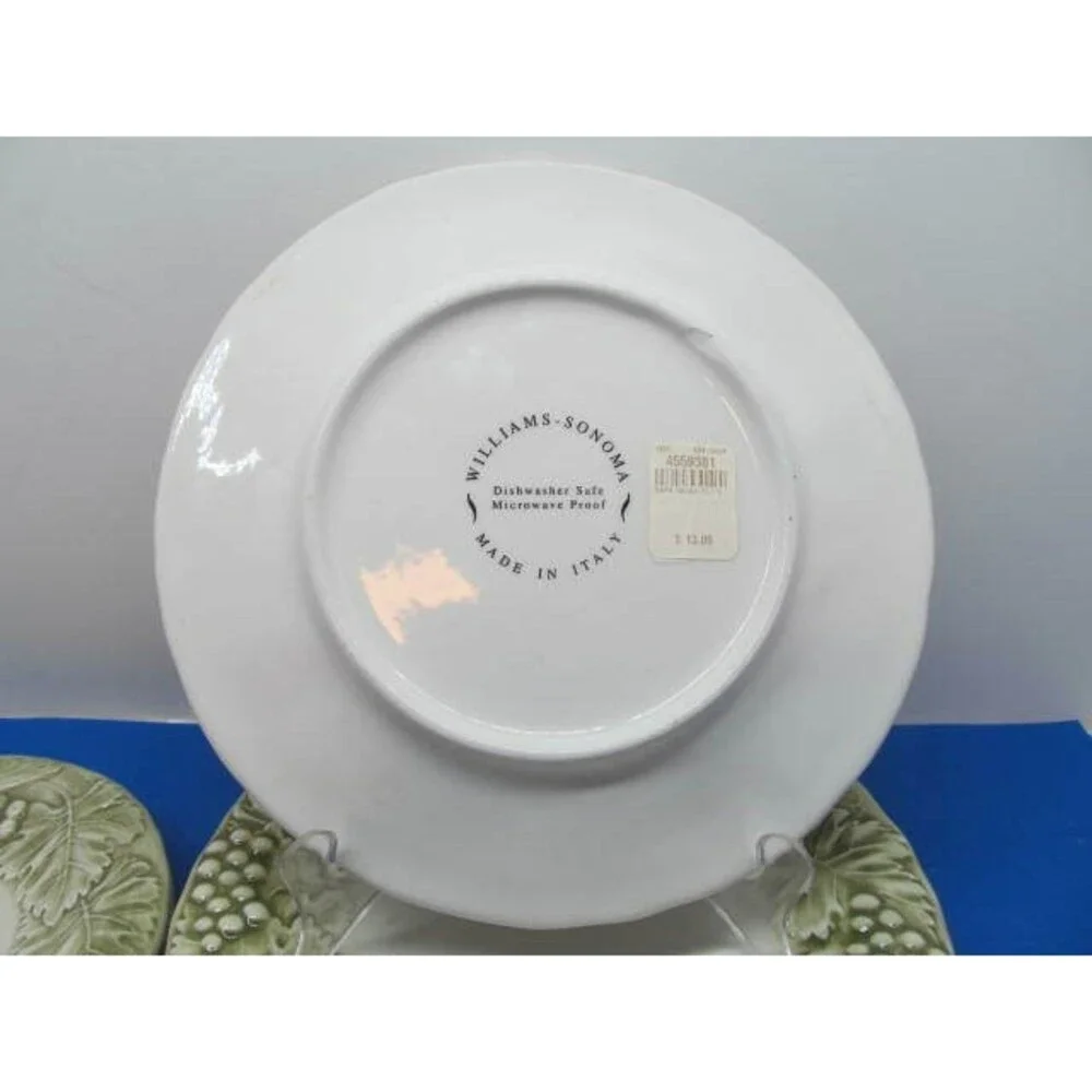 Williams Sonoma Napa Sage Embossed Lot 3 Salad Plates & 2 Saucers
